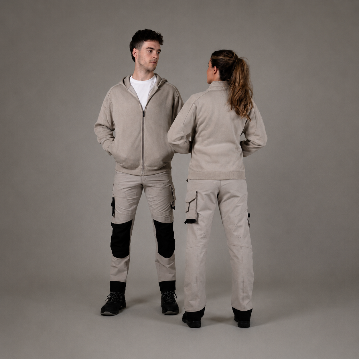 beige werkkleding heren en dames