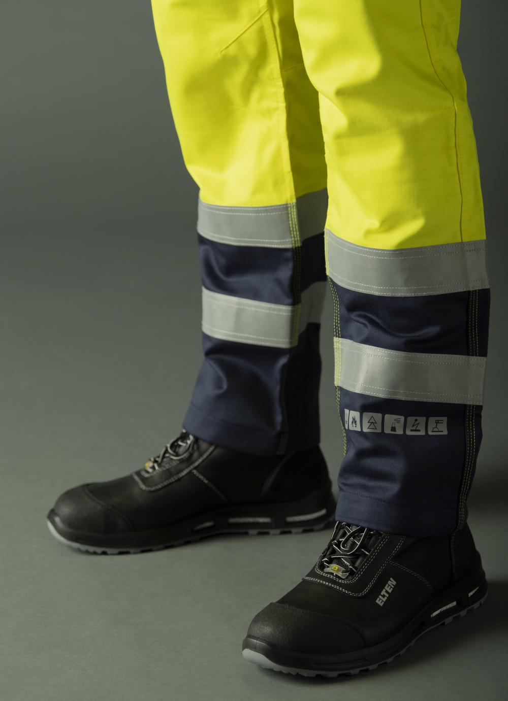 Werkbroek hoge zichtbaarheid geel