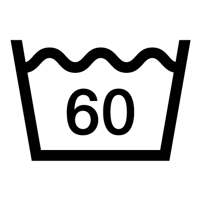 Maximum temperature 60°C, normal spinning