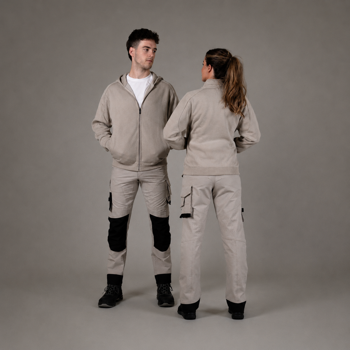 beige werkkleding heren en dames