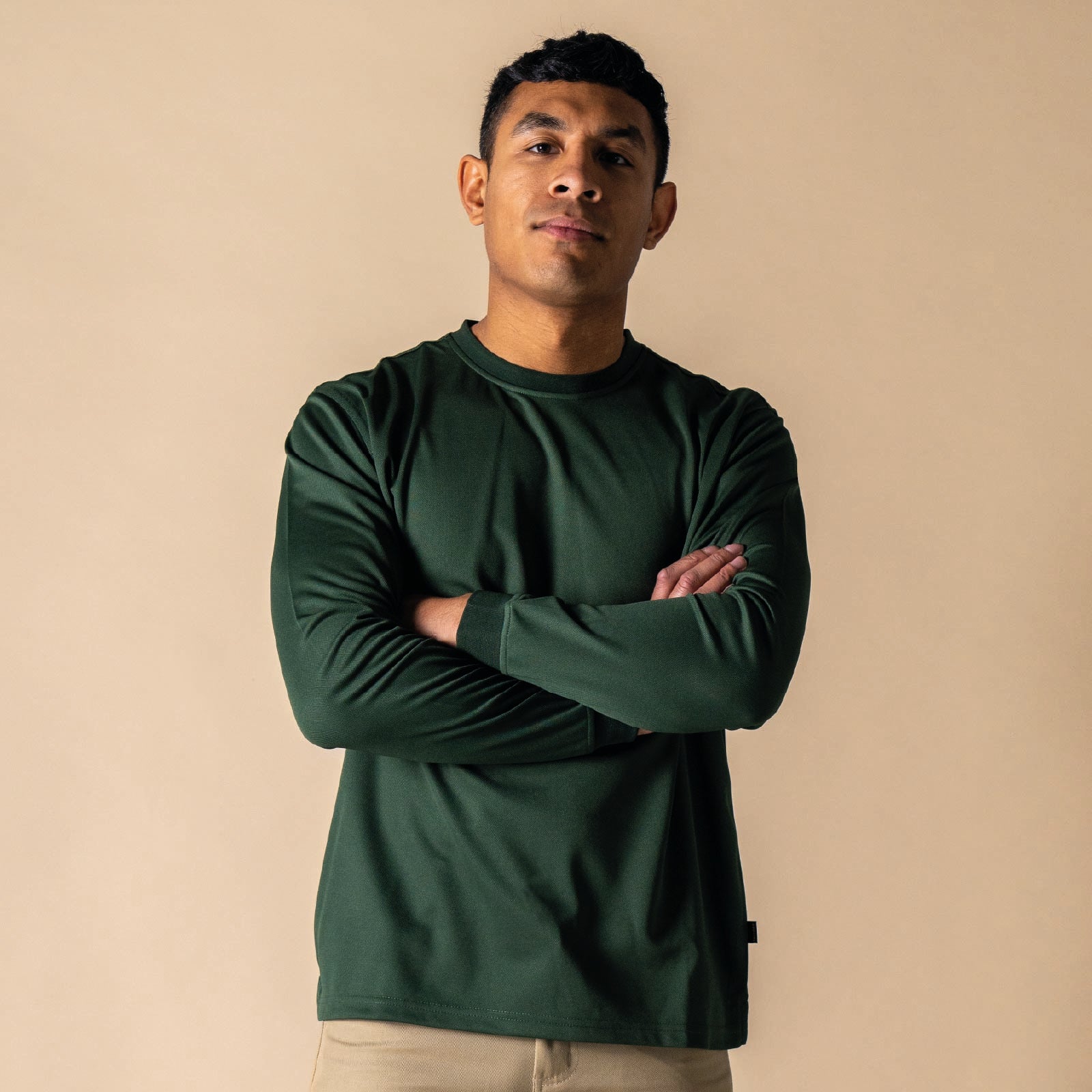 Model wearing Tricorp Comfort uv-block shirt