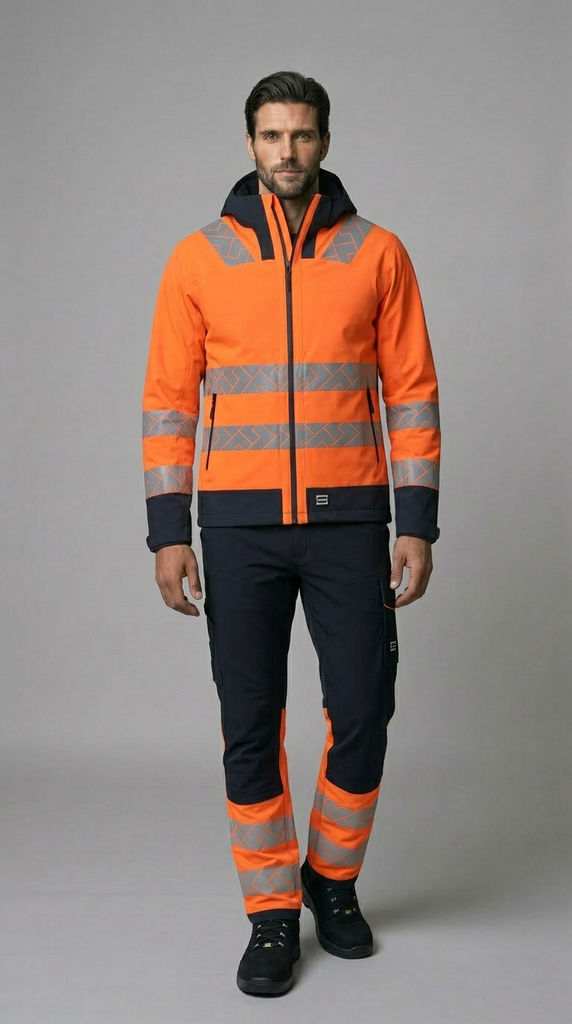 Imperméable en Techshell Haute Visibilité Redefined