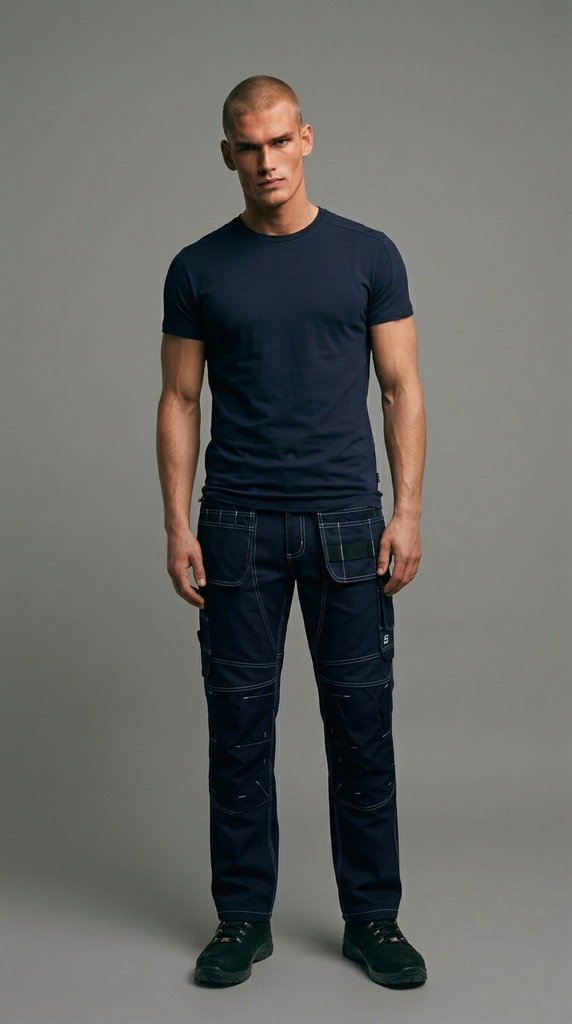 Pantalon de Travail en Denim en Tissu Extensible Fonctionnelle Redefined Poches Battantes