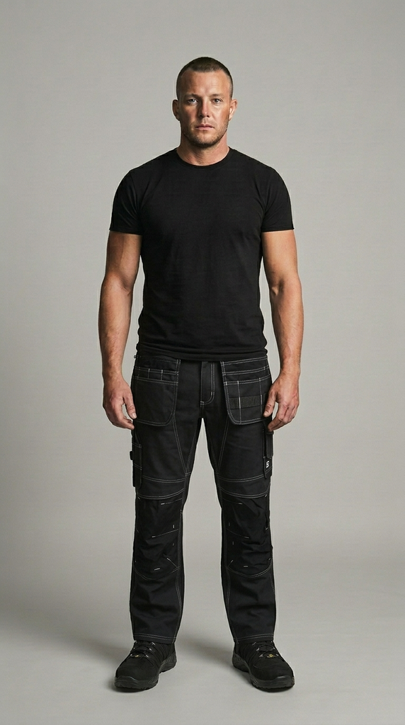 Pantalon de Travail en Denim en Tissu Extensible Fonctionnelle Redefined Poches Battantes